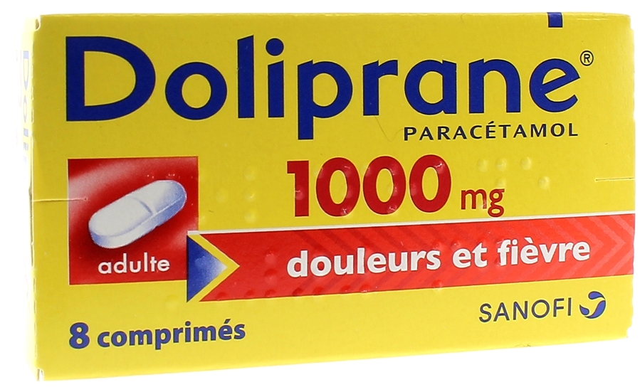 Boite de 8 comprimes de Doliprane 1000mg