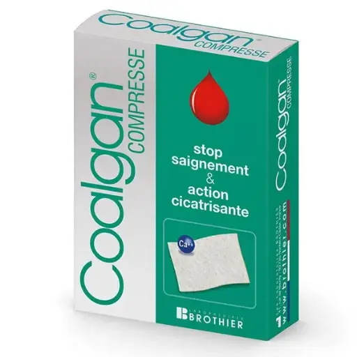 Boite Compresse Bloxang, coalgan ( l'hémostase et la cicatrisation, indiquée pour les plaies superficielles)